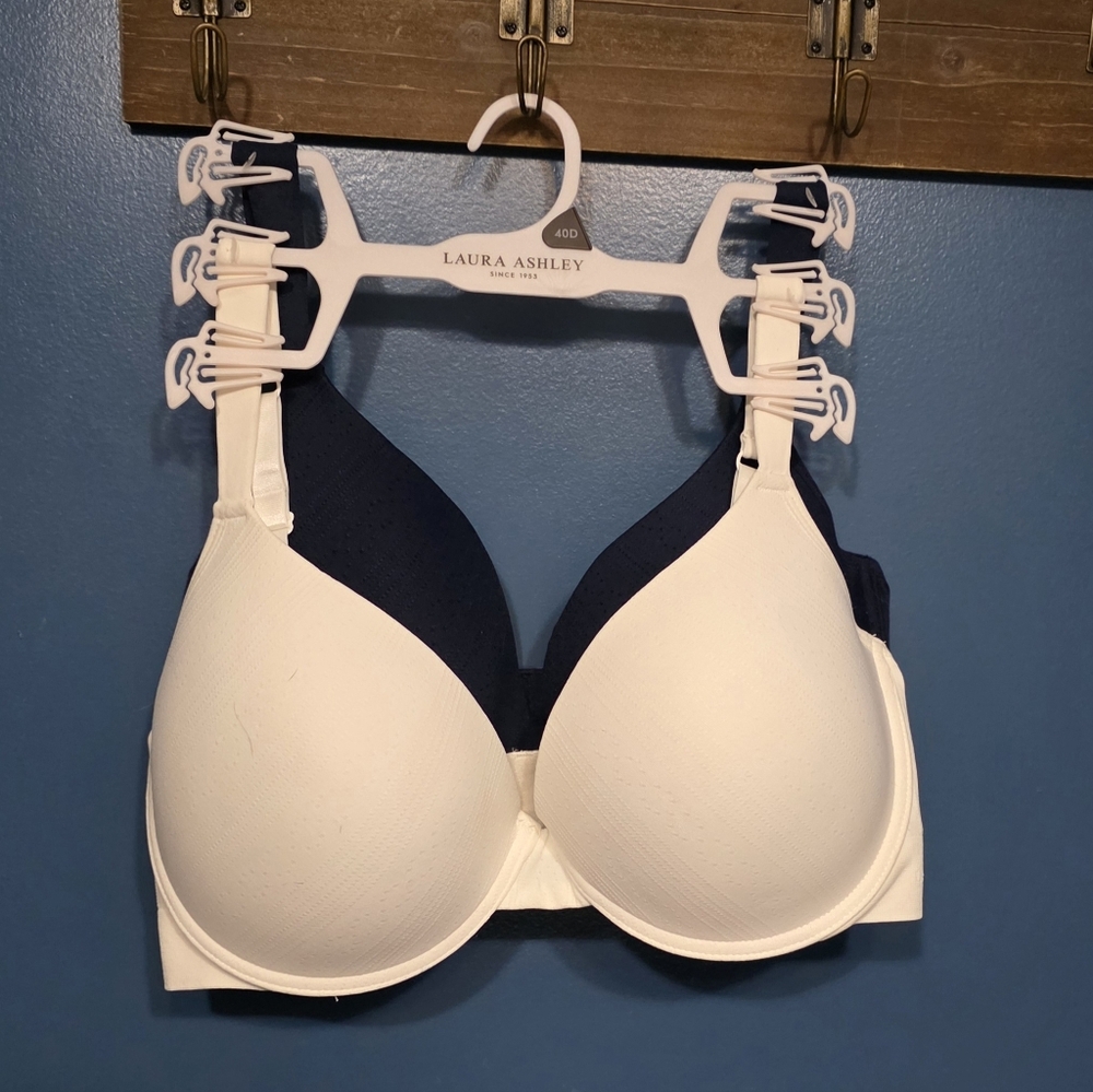 Laura Ashley Navy and White Bras Set of Two